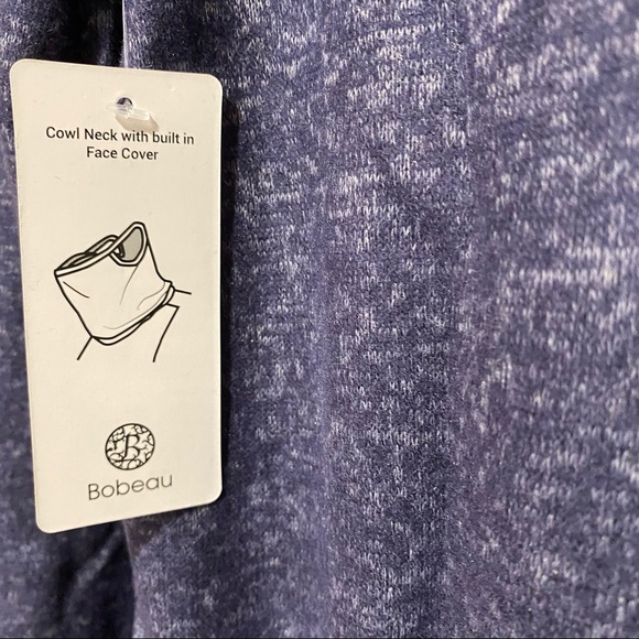 Bobeau cowl neck long sleeve top / built in mask - Picture 3 of 5